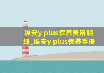 埃安y plus保养费用明细_埃安y plus保养手册